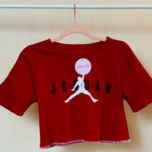 Red Air Jordan Cropped T-Shirt